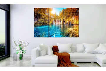 Tavla Waterfalls Of Sunny Forest 120x80 - Artgeist sp. z o. o. - Inredning & dekor - Tavlor & konst - Canvastavla