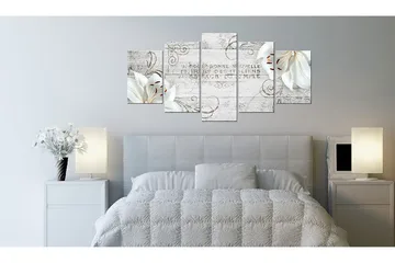 Tavla White Lilies On Wood 200x100 - Artgeist sp. z o. o. - Inredning & dekor - Tavlor & konst - Canvastavla