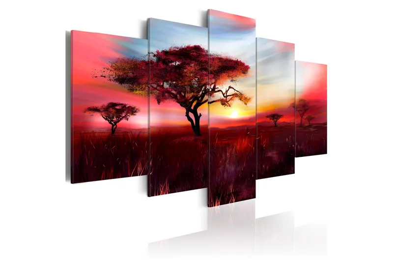 Tavla Wild Savannah 100X50 Röd - Artgeist sp. z o. o. - Inredning & dekor - Tavlor & konst - Canvastavla