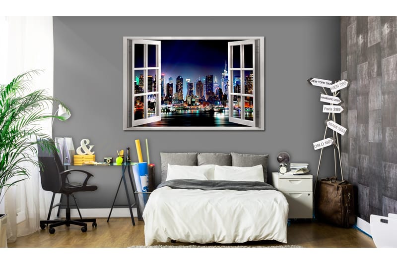Tavla Window: View of New York 120x80, Artgeist sp. z o. o.