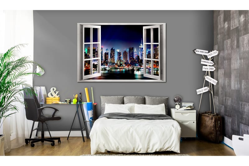 TAVLA Window: View of New York 90x60 - Artgeist sp. z o. o. - Inredning & dekor - Tavlor & konst - Canvastavla