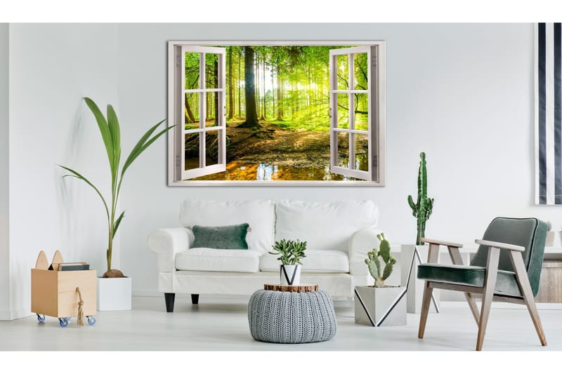 Tavla Window: View on Forest 120x80, Artgeist sp. z o. o.