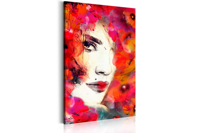 Tavla Woman In Poppies 40X60 Flerfärgad|Röd - Artgeist sp. z o. o. - Inredning & dekor - Tavlor & konst - Canvastavla