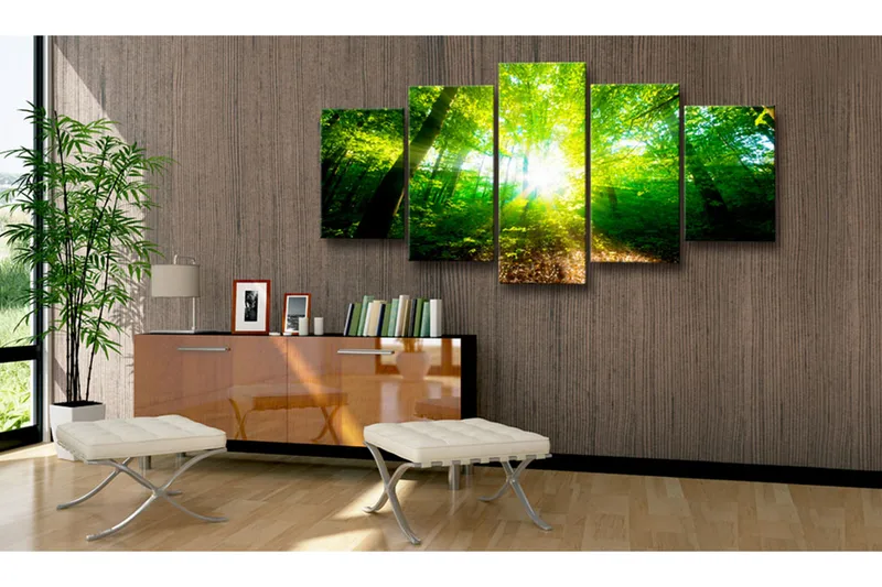 Tavla Wonderful Morning 200X100 Grön|Vit - Artgeist sp. z o. o. - Inredning & dekor - Tavlor & konst - Canvastavla