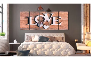 Tavla Wooden Letters 5 Parts Narrow 200x80 - Artgeist sp. z o. o. - Inredning & dekor - Tavlor & konst - Canvastavla