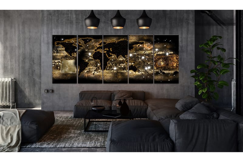 Tavla World At Night 200X80 Brun|Svart - Artgeist sp. z o. o. - Inredning & dekor - Tavlor & konst - Canvastavla
