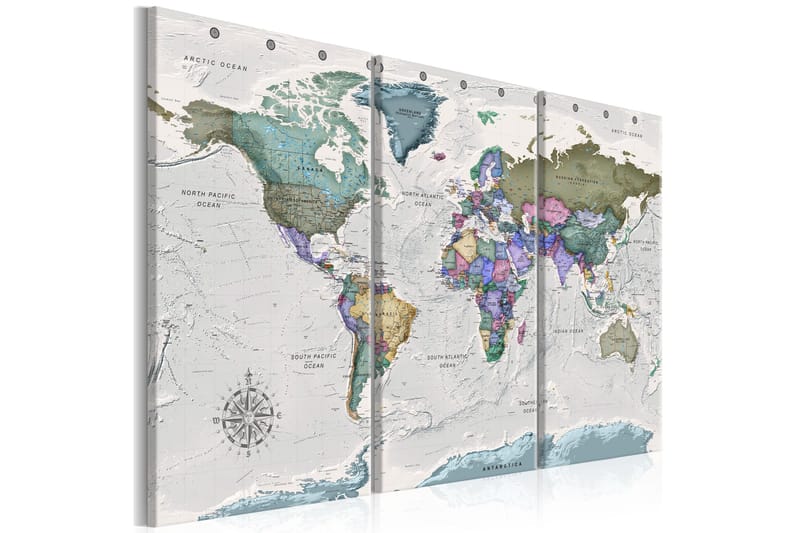 Tavla World Destinations 3 Parts 120x80, Artgeist sp. z o. o.