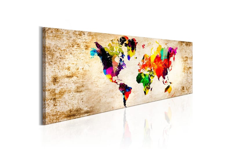Tavla World In Watercolours 135x45 cm