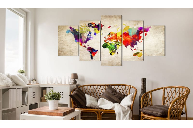 Tavla World Map Abstract Fantasy 100X50 Flerfärgad - Artgeist sp. z o. o. - Inredning & dekor - Tavlor & konst - Canvastavla