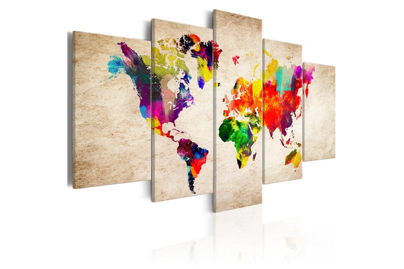 Tavla World Map Abstract Fantasy 100X50 Flerfärgad, Artgeist sp. z o. o.