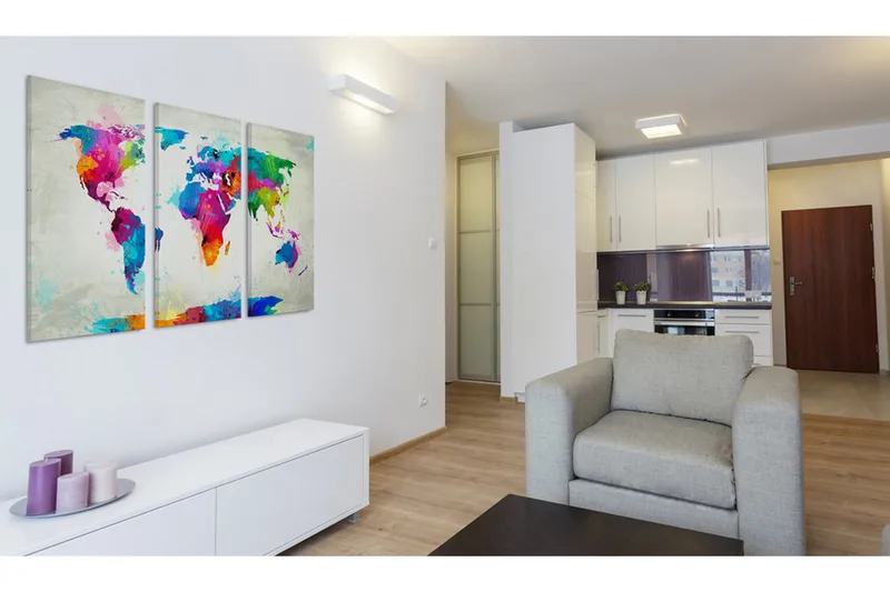 Tavla World Map An Explosion Of Colors 60X40 Flerfärgad - Artgeist sp. z o. o. - Inredning & dekor - Tavlor & konst - Canvastavla