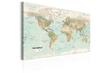 Tavla World Map: Beautiful World 120x80 - Artgeist sp. z o. o. - Inredning & dekor - Tavlor & konst - Canvastavla