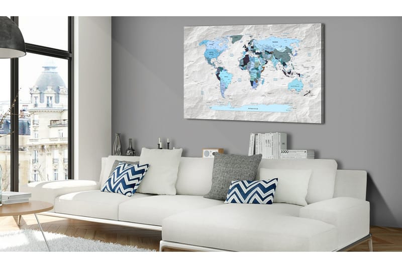 Tavla World Map: Blue Pilgrimages 120x80, Artgeist sp. z o. o.