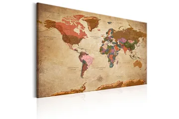 Tavla World Map: Brown Elegance 120x80 - Artgeist sp. z o. o. - Inredning & dekor - Tavlor & konst - Canvastavla