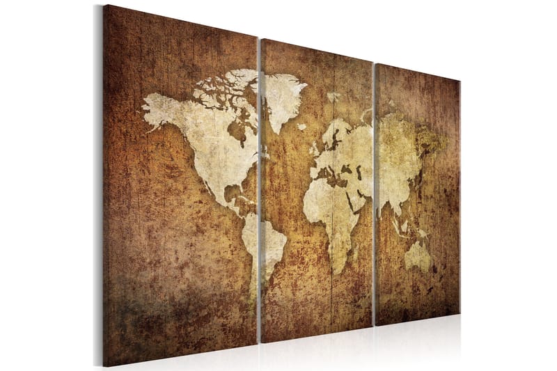 Tavla World Map Brown Texture 120X80 Brun, Artgeist sp. z o. o.