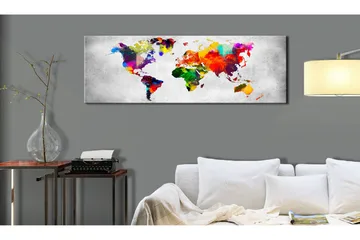 Tavla World Map Coloured Revolution 150x50 - Artgeist sp. z o. o. - Inredning & dekor - Tavlor & konst - Canvastavla