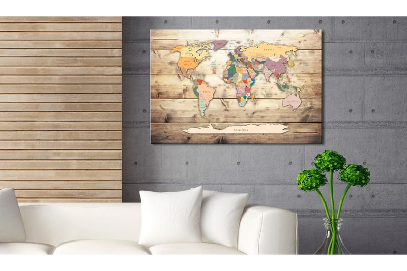 Tavla World Map: Colourful Continents 90x60, Artgeist sp. z o. o.
