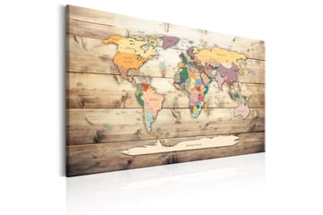 Tavla World Map: Colourful Continents 90x60 - Artgeist sp. z o. o. - Inredning & dekor - Tavlor & konst - Canvastavla