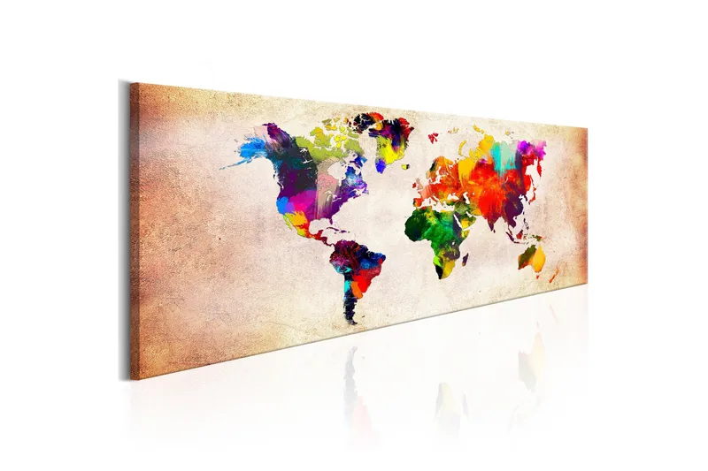 Tavla World Map: Colourful Ramble 120x40