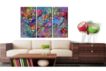 Tavla World Map Colourful Whirl 120x80 - Artgeist sp. z o. o. - Inredning & dekor - Tavlor & konst - Canvastavla