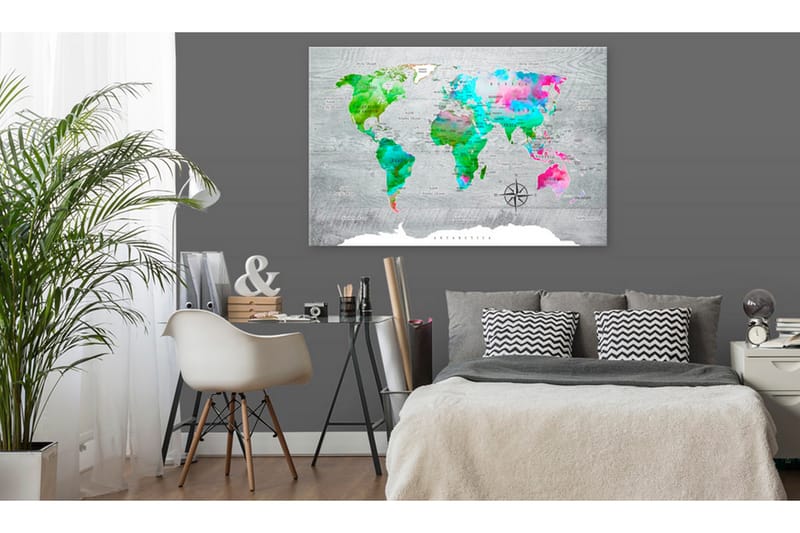 TAVLA World Map: Green Paradise 60x40 - Artgeist sp. z o. o. - Inredning & dekor - Tavlor & konst - Canvastavla
