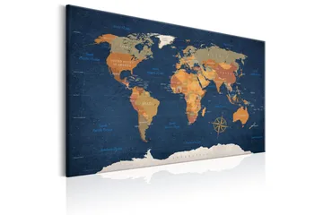 Tavla World Map: Ink Oceans 90x60 - Artgeist sp. z o. o. - Inredning & dekor - Tavlor & konst - Canvastavla