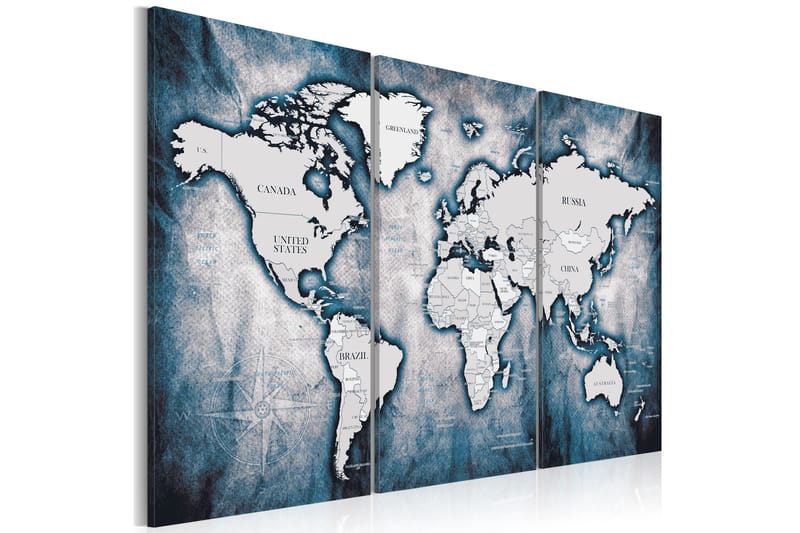 TAVLA World Map: Ink Triptych 120x80 - Artgeist sp. z o. o. - Inredning & dekor - Tavlor & konst - Canvastavla