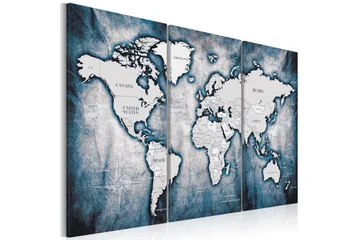 Tavla World Map: Ink Triptych 90x60 - Artgeist sp. z o. o. - Inredning & dekor - Tavlor & konst - Canvastavla