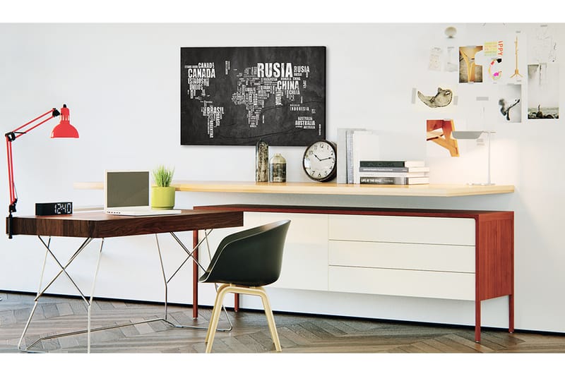 TAVLA World Map: Mundo Negro 90x60, Artgeist sp. z o. o.