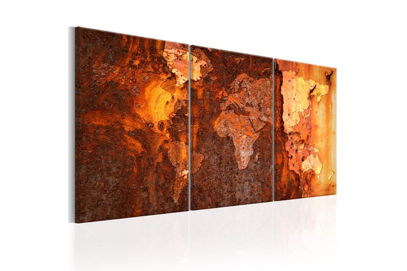 Tavla World Map Old Rust 120x60 - Artgeist sp. z o. o. - Inredning & dekor - Tavlor & konst - Canvastavla