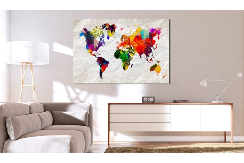 Tavla World Map: Rainbow Madness 120x80, Artgeist sp. z o. o.