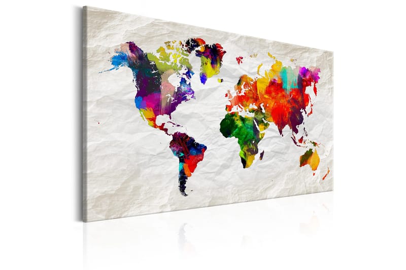 Tavla World Map: Rainbow Madness 90x60 - Artgeist sp. z o. o. - Inredning & dekor - Tavlor & konst - Canvastavla