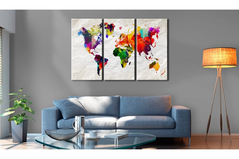 TAVLA World Map: Rainbow Madness II 90x60, Artgeist sp. z o. o.