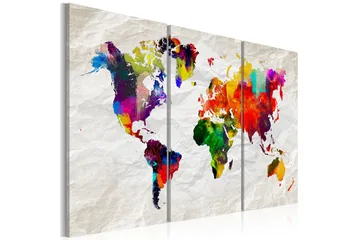 TAVLA World Map: Rainbow Madness II 90x60 - Artgeist sp. z o. o. - Inredning & dekor - Tavlor & konst - Canvastavla