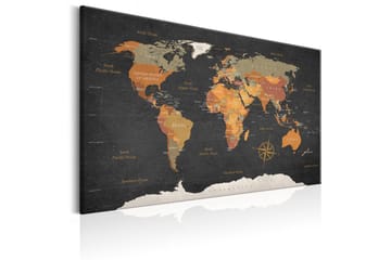 Tavla World Map: Secrets of the Earth 60x40 - Artgeist sp. z o. o. - Inredning & dekor - Tavlor & konst - Canvastavla