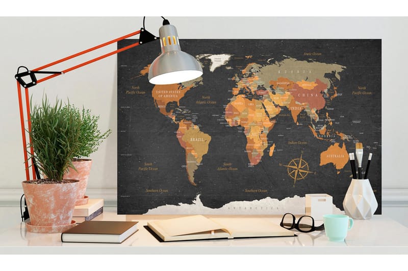 Tavla World Map: Secrets of the Earth 90x60, Artgeist sp. z o. o.