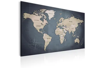 Tavla World Map: Shades of Grey 60x40 - Artgeist sp. z o. o. - Inredning & dekor - Tavlor & konst - Canvastavla