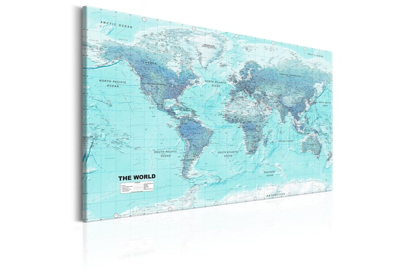 Tavla World Map: Sky Blue World 90x60 - Artgeist sp. z o. o. - Inredning & dekor - Tavlor & konst - Canvastavla