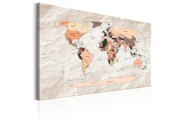 Tavla World Map: Stony Oceans 120x80 - Artgeist sp. z o. o. - Inredning & dekor - Tavlor & konst - Canvastavla