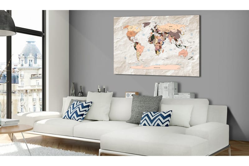 TAVLA World Map: Stony Oceans 120x80, Artgeist sp. z o. o.