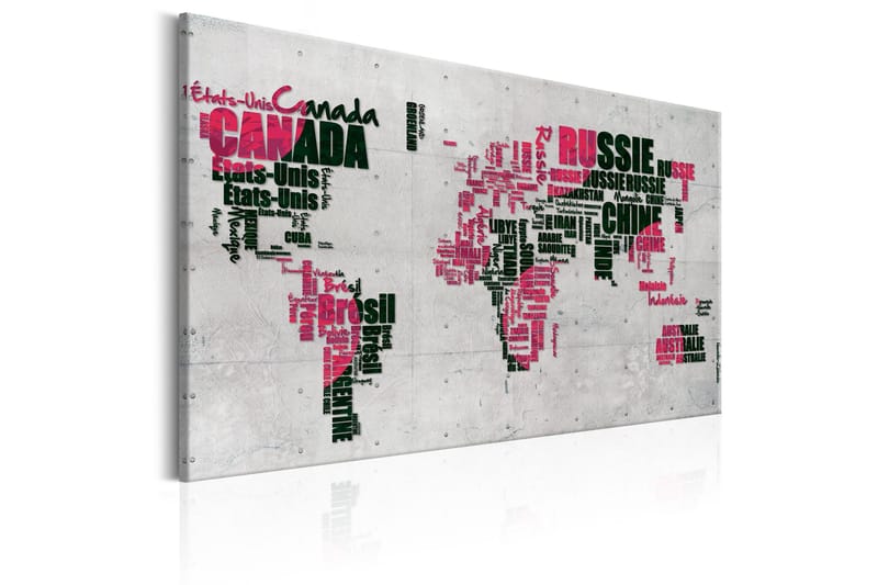 Tavla World Map: The French Connection (FR) 60x40 - Artgeist sp. z o. o. - Inredning & dekor - Tavlor & konst - Canvastavla