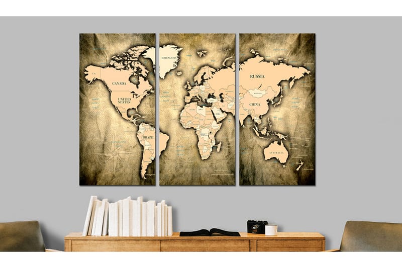 TAVLA World Map: The Sands of Time 120x80, Artgeist sp. z o. o.
