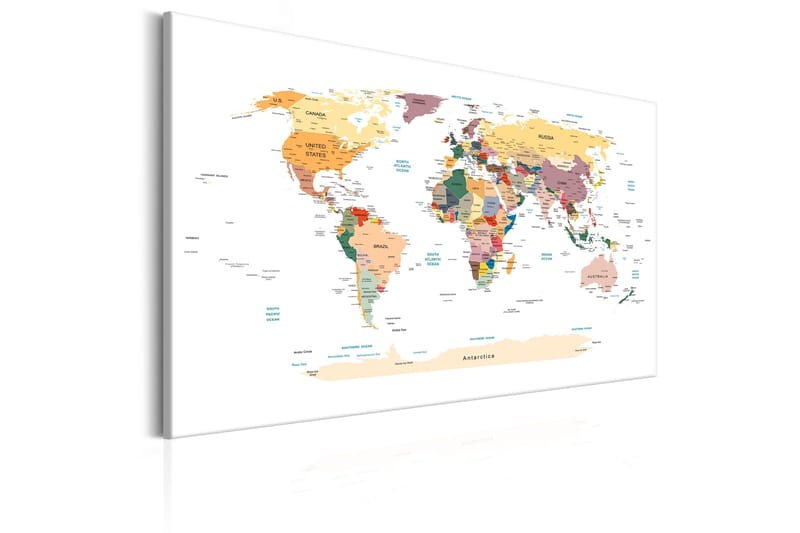 Tavla World Map: Travel Around the World 120x80 - Artgeist sp. z o. o. - Inredning & dekor - Tavlor & konst - Canvastavla