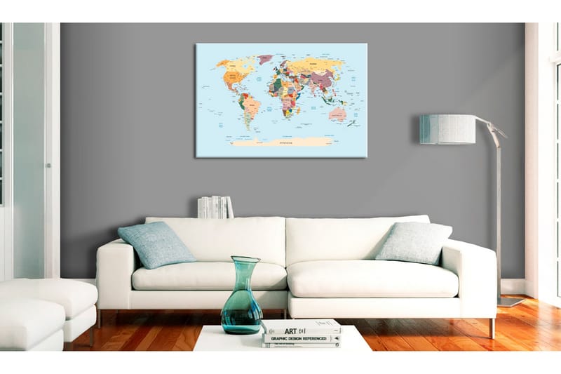 Tavla World Map: Travel with Me 90x60, Artgeist sp. z o. o.