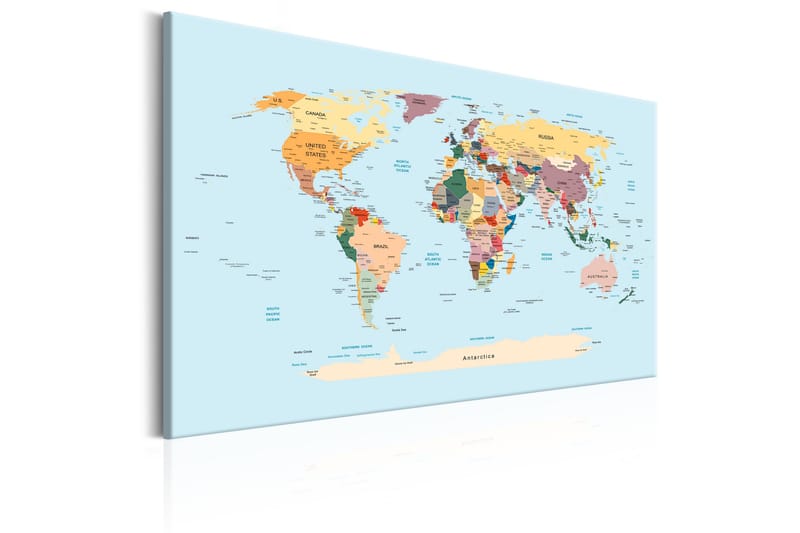 TAVLA World Map: Travel with Me 90x60 - Artgeist sp. z o. o. - Inredning & dekor - Tavlor & konst - Canvastavla