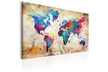 Tavla World Map: Urban Style 120x80 - Artgeist sp. z o. o. - Inredning & dekor - Tavlor & konst - Canvastavla