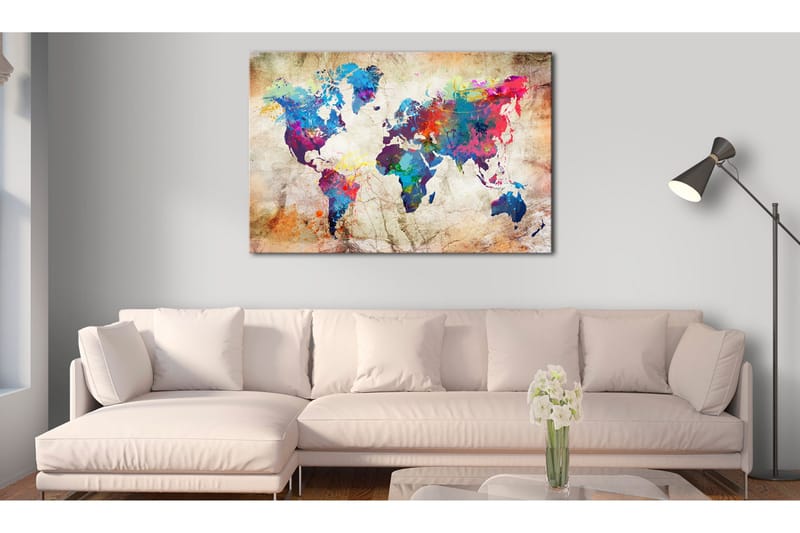 Tavla World Map: Urban Style 120x80, Artgeist sp. z o. o.