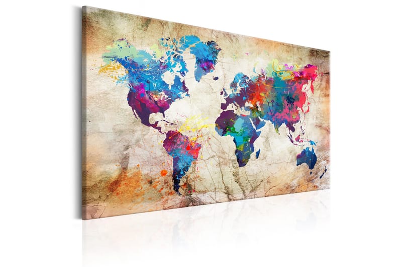 Tavla World Map: Urban Style 90x60 - Artgeist sp. z o. o. - Inredning & dekor - Tavlor & konst - Canvastavla