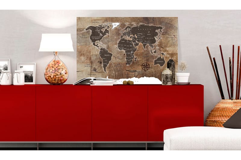 TAVLA World Map: Wooden Mosaic 120x80 - Artgeist sp. z o. o. - Inredning & dekor - Tavlor & konst - Canvastavla