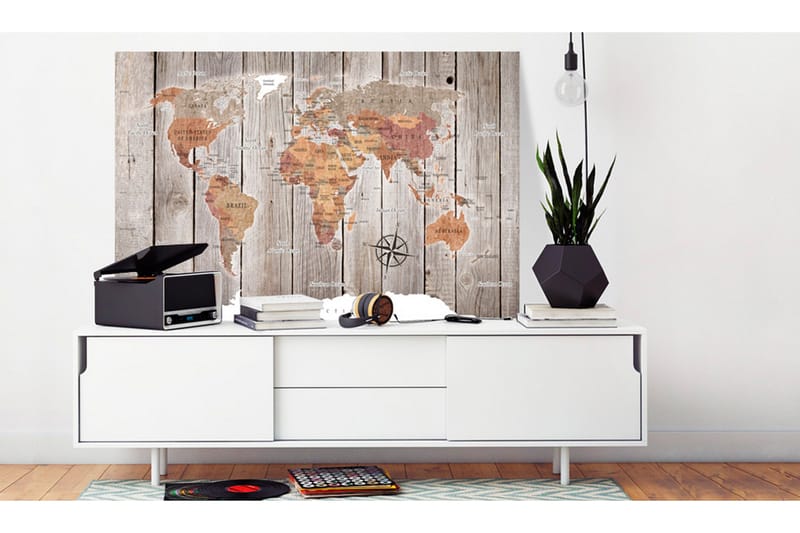 TAVLA World Map: Wooden Stories 90x60, Artgeist sp. z o. o.